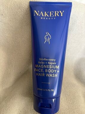 Nakery Beauty Magnesium Face, Body & Hair Wash - Blue with Gold Lettering